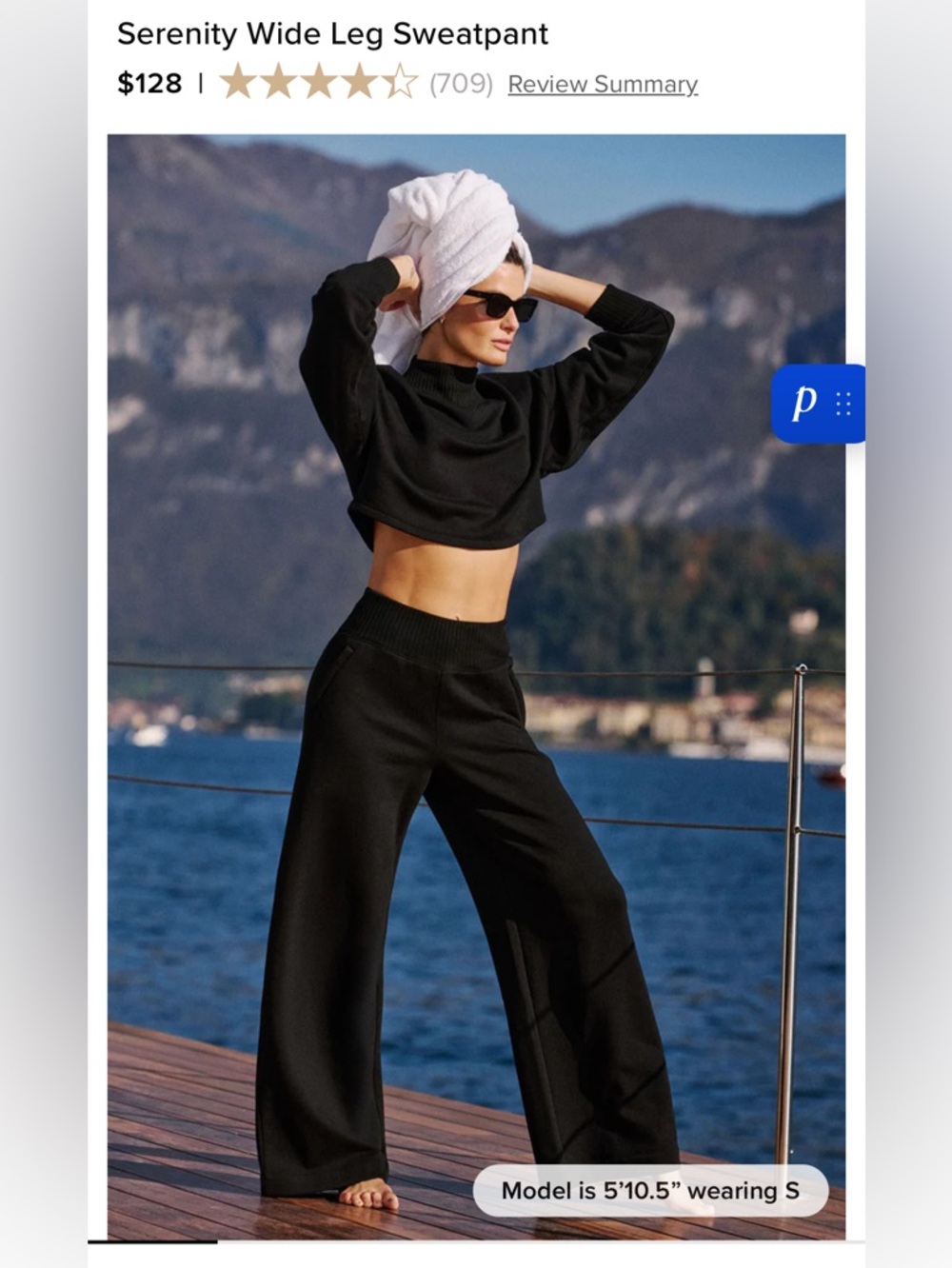 Alo Yoga Serenity Set - Black Sweatshirt and Straight Leg Jogger